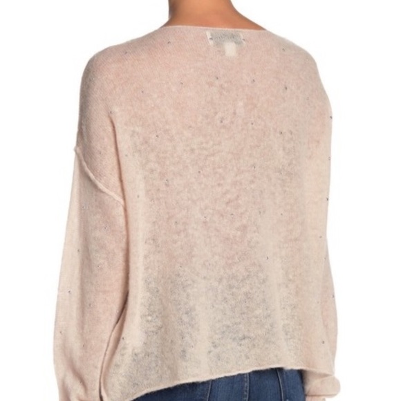 WILDFOX Sweater Wool Blend Distressed Beaded Lightweight NWT Tan Medium - Picture 3 of 9